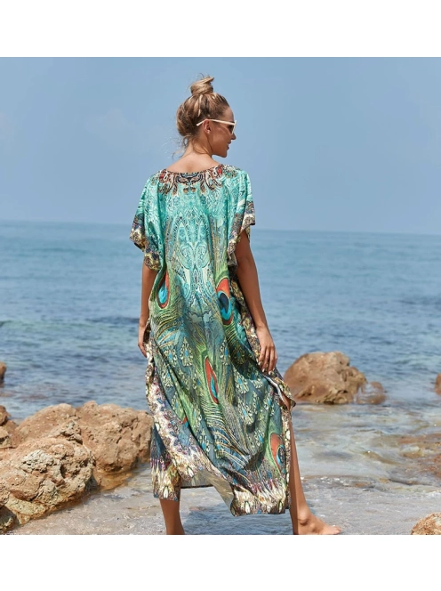 Silky Peacock  Maxi strandkaftán 