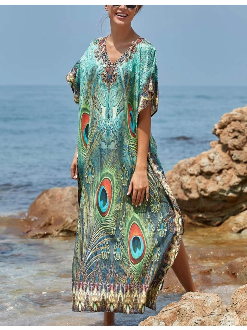 Silky Peacock  Maxi strandkaftán 
