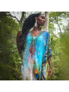 V-Cut Peacock Maxi strandkaftán 