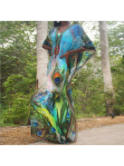 V-Cut Peacock Maxi strandkaftán 