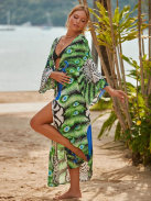Green Majesty  | Maxi strandkimonó