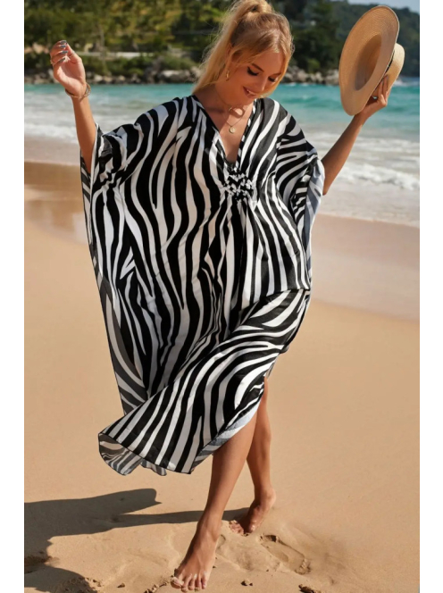 Safari Breeze Maxi Strandkaftán - Zebra