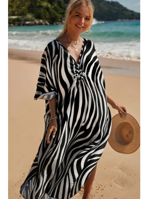 Safari Breeze Maxi Strandkaftán - Zebra