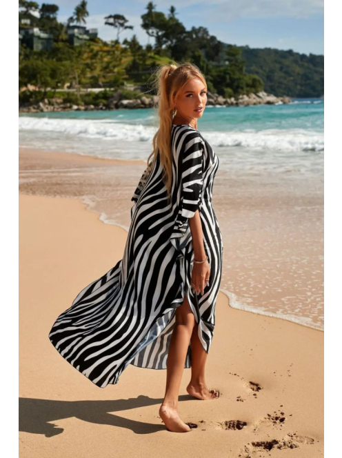 Safari Breeze Maxi Strandkaftán - Zebra