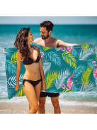 Flamingo Dance - Microfiber strandtörölköző (160*80 cm)