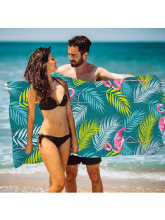 Flamingo Dance - Microfiber strandtörölköző (160*80 cm)