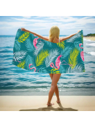 Flamingo Dance - Microfiber strandtörölköző (160*80 cm)