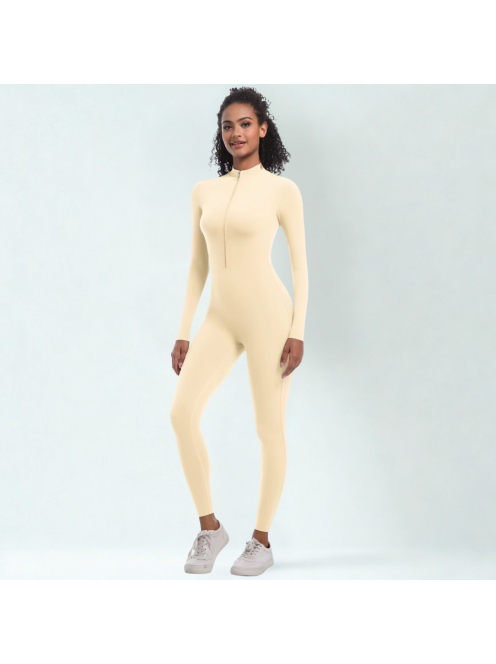 Silky Cat | Slimfit overál | Vajszínű