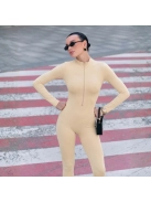 Silky Cat | Slimfit overál | Vajszínű