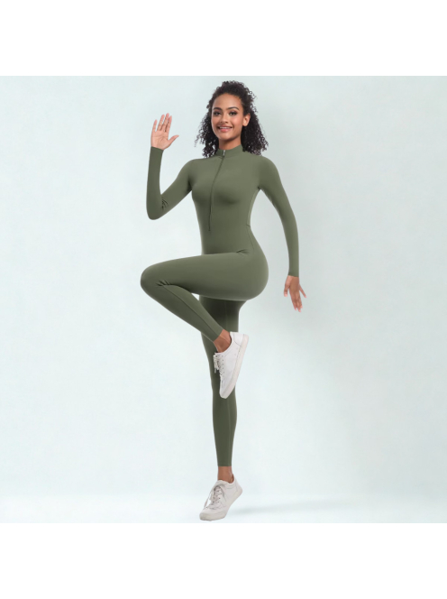 Silky Cat | Slimfit overál | Oliva