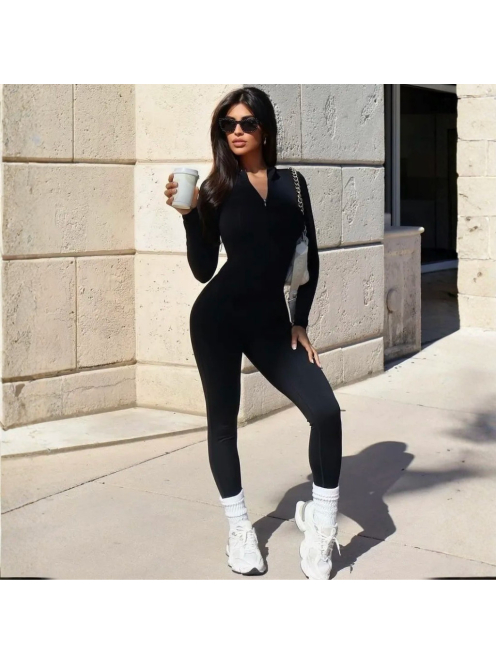 Silky Cat | Slimfit overál | Fekete