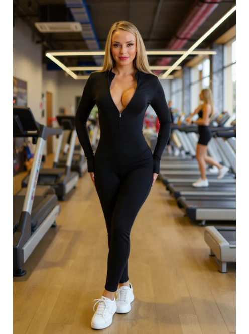 Silky Cat | Slimfit overál | Fekete